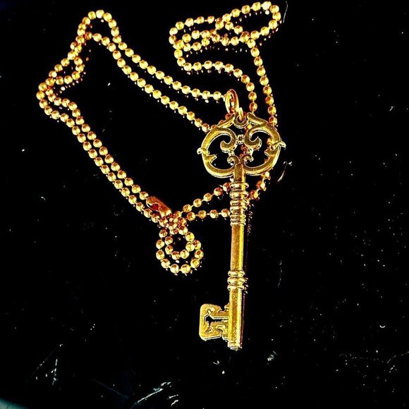 Key SteampunkCopper Pendant Necklace Gift Gothic Skate Punk Handmade - Picture 6 of 6